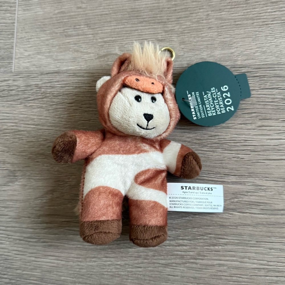 🆕 Starbucks Lunar New Year of the Horse Plush Bearista Keychain & Bag Charm